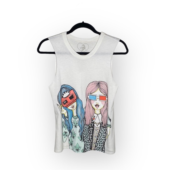 VHTF: Valfre ☻ Vision Girls Weed 3D Muscle Tee ☻ Hand Drawn Indie Designer ☻︎ S - Picture 13 of 16